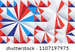 World Soccer competition red blue geometric triangle shapes abstract pattern mosaic tricolor flag sign national patriotic sport elements, goal award cup banner. Football wallpaper vector template 2024