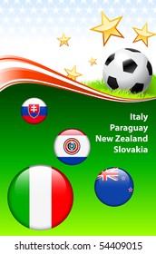World Soccer Event Group F Original Illustration