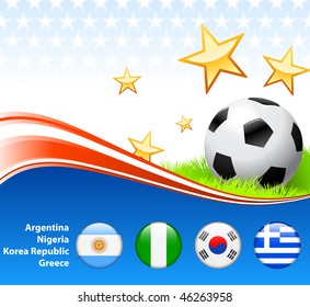 World Soccer Football Group B Original Vector Illustration