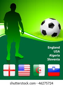 World Soccer Football Group C Original Vector Illustration