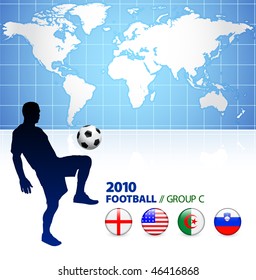 World Soccer Football Group C Original Vector Illustration