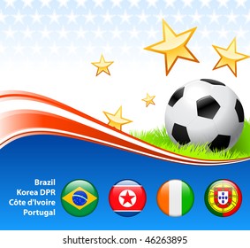 World Soccer Football Group G Original Vector Illustration