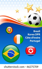 World Soccer Football Group G Original Vector Illustration