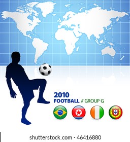 World Soccer Football Group G Original Vector Illustration