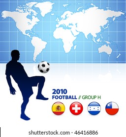 World Soccer Football Group H Original Vector Illustration