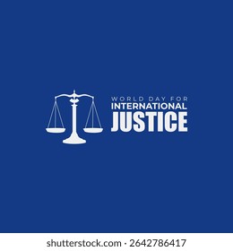 Banner do Dia Mundial da Justiça Social com escalas de justiça, 17 de julho