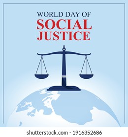 World Social Justice Day. World Globe Background