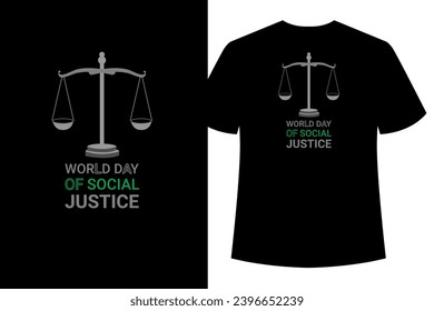 World social justice day vector t shirt design. February 20