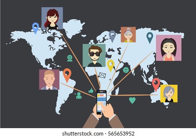 World Social Network Speak People Icon Stock Illustration 647203072 ...