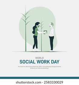 world social work day 2025. world social work day creative banner, poster, social media post, postcard, background, backdrop, greetings card, web banner, cover, template design etc.