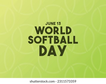World Softball Day. June 13. Seamless pattern softball line icon. Gradient background. Poster, banner, card, background. Eps 10.