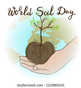 World Soil Day abstract concept for banner or poster design. The concept of an environmental event. Vector illustration