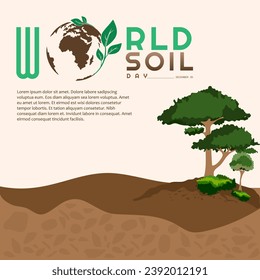 World soil day background. Celebrating world soil day on December 5th. Suitable for banners, social media, posters etc