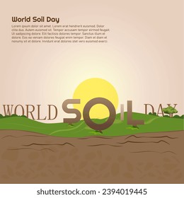 World soil day background. Celebrating world soil day on December 5th. Suitable for banners, social media, posters etc