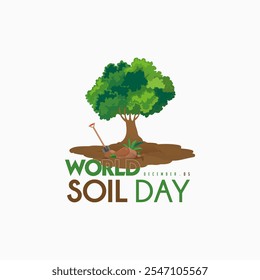 World soil day. Celebrating World Soil Day on 5 December, with illustration of a tree in the middle