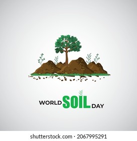 World Soil Day concept. Template for background, banner, card, poster. Vector illustration.