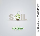 World Soil Day creative concept, World Soil Day creative design on December 5th. Environment day ads, 3d Illustration