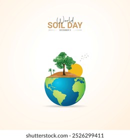 World Soil Day. soil day creative concept. 3D illustration.