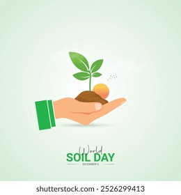 World Soil Day. soil day creative concept. 3D illustration.