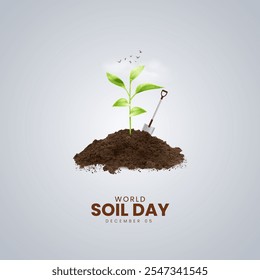 World Soil Day creative concept, World Soil Day creative design on December 5th. Environment day ads, 3d Illustration