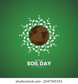 World Soil Day creative concept, World Soil Day creative design on December 5th. Environment day ads, 3d Illustration