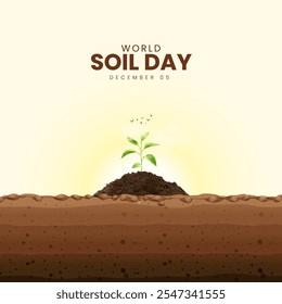 World Soil Day creative concept, World Soil Day creative design on December 5th. Environment day ads, 3d Illustration