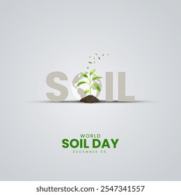 World Soil Day creative concept, World Soil Day creative design on December 5th. Environment day ads, 3d Illustration