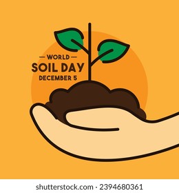 World Soil Day. December 5. Flat design vector. Poster, banner, card, background. Eps 10.