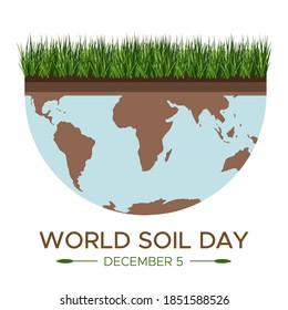 World Soil day and Earth day - vector flat illustration of an environmental concept to save the world. Concept vision about caring for the earth and soil. Suitable for greeting card, banner and poster
