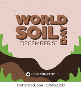 Día Mundial del Suelo y Día de la Tierra - ilustración vectorial de un concepto ambiental para salvar el mundo. Adecuado para diseño de medios sociales, tarjeta de saludo, cartel y afiche