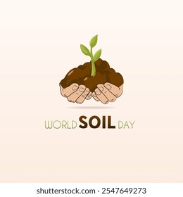 World Soil Day, Ecology concept, hands holding plant a tree sapling with on ground