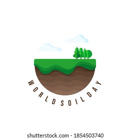 World Soil Day with Layer of Soil in circle concept design. Good template for soil or environment design.