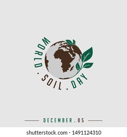 World soil day with leaf on world globe