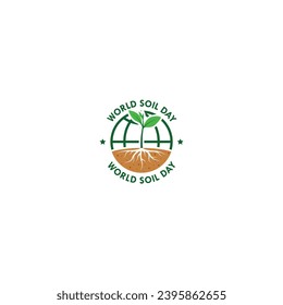 World soil day logo, label  vector graphics