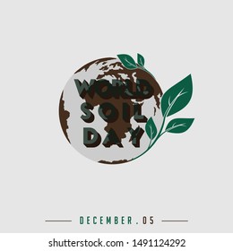 World soil day with "World soil day" on world globe