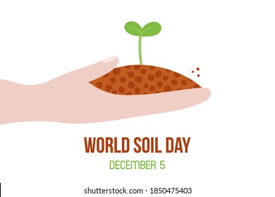Tarjeta de estilo de dibujos animados vectoriales del Día Mundial del Suelo, ilustración.