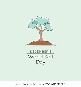 World Soil Day vector design template good for celebration usage. World Soil Day design. continuous line drawing. eps 10. 