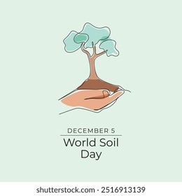 World Soil Day vector design template good for celebration usage. World Soil Day design. continuous line drawing. eps 10. 