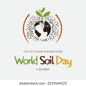 World Soil Day (WSD) Vector Illustration,  greeting card, poster, banner, the importance of healthy soil, sustainable management of soil resources Vector design, Earth  day graphic assets, green world