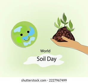 World Soil Days Vector flat doodle Illustration  for greeting card, poster and banner.