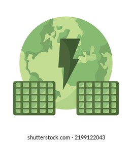 icono de energía verde del panel solar mundial