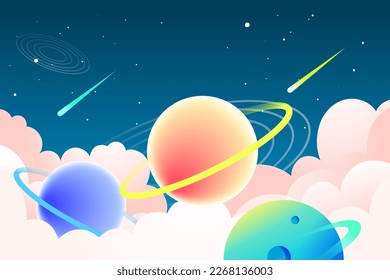 World Space Day, Astronaut travels in space with planet and universe in the background, vector illustration