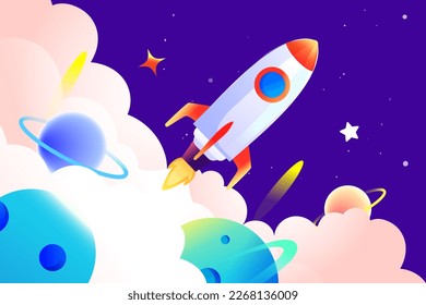 World Space Day, Astronaut travels in space with planet and universe in the background, vector illustration