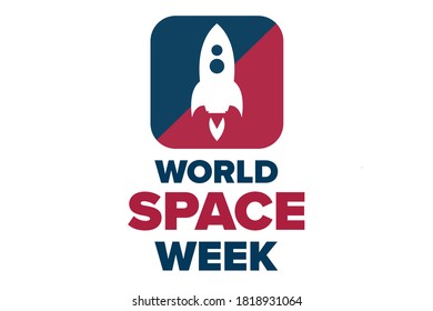 World Space Week. Holiday concept. Template for background, banner, card, poster with text inscription. Vector EPS10 illustration