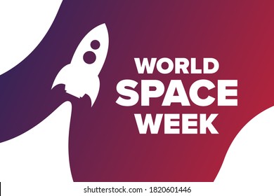 World Space Week. Holiday concept. Template for background, banner, card, poster with text inscription. Vector EPS10 illustration