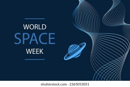 World Space Week. October 4-10. Vector illustration. Holiday concept. Template for background, banner, card, poster with text inscription. 