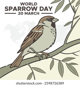 World Sparrow Day, held on 20 March. Vector illustration of the date of sparrows. Cute sparrow card for sparrow day.
World Sparrow Day. abstract background.