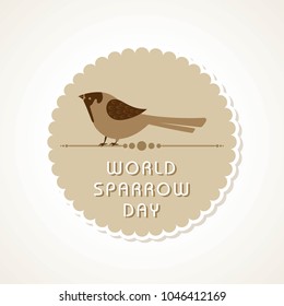 World Sparrow Day. Vector illustration of the date of sparrows. Cute sparrow card for world sparrow day.