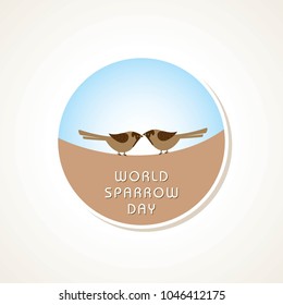 World Sparrow Day. Vector illustration of the date of sparrows. Cute sparrow card for world sparrow day.