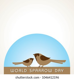 World Sparrow Day. Vector illustration of the date of sparrows. Cute sparrow card for world sparrow day.